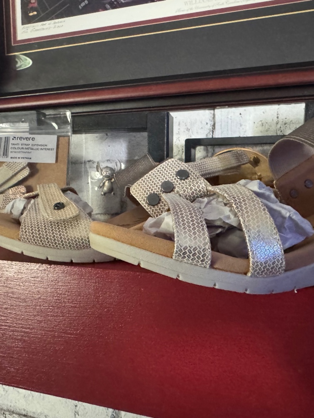 Revere Tahiti Metallic Interest Comfort Sandal Shoe 9